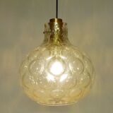 Vintage thick glass suspension by Glashette Limburg 1960s
