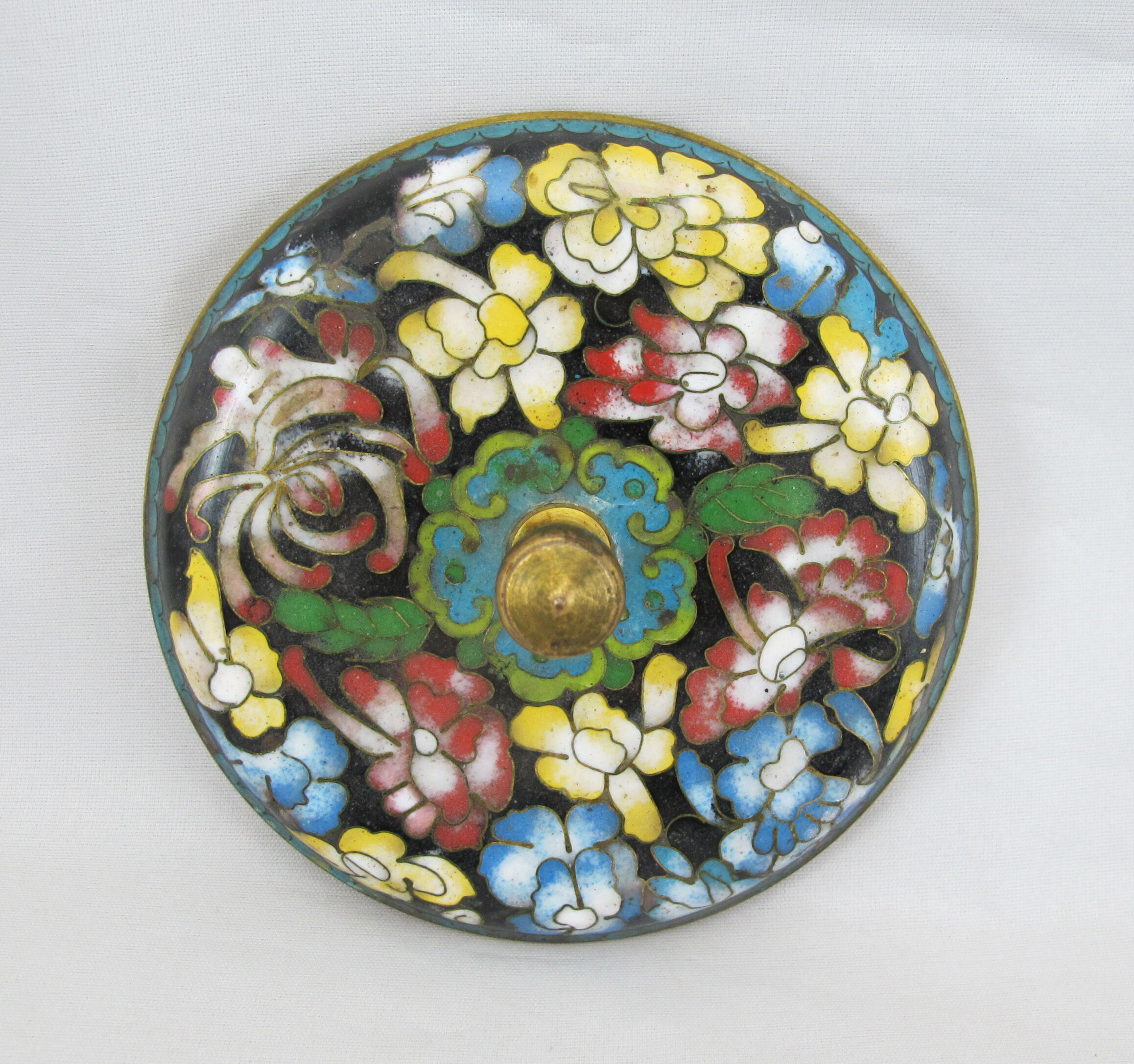Pot couvercle en bronze émail cloisonne Chinois Chine