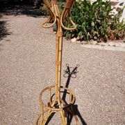 Vintage coat rack in bamboo and rattan