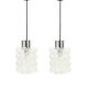 Pair of Bubble Glass Pendant Lights by Helena Tynell for Limburg, 1960s