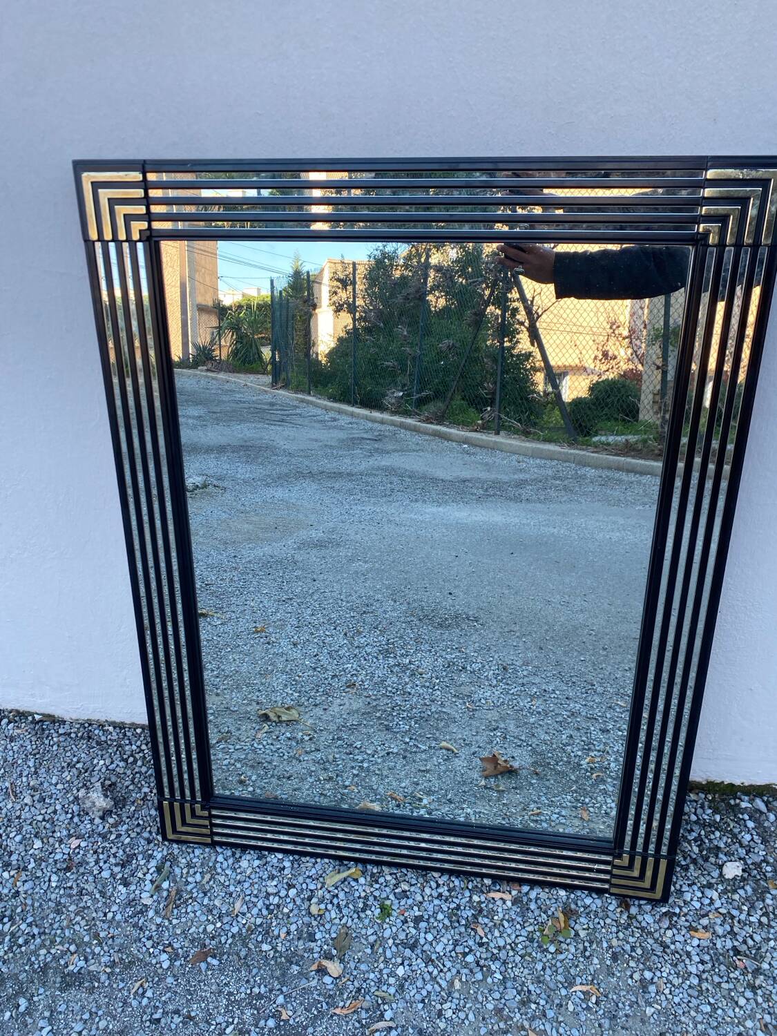 Large geometric rectangular mirror ORDER NUMBER around 1970