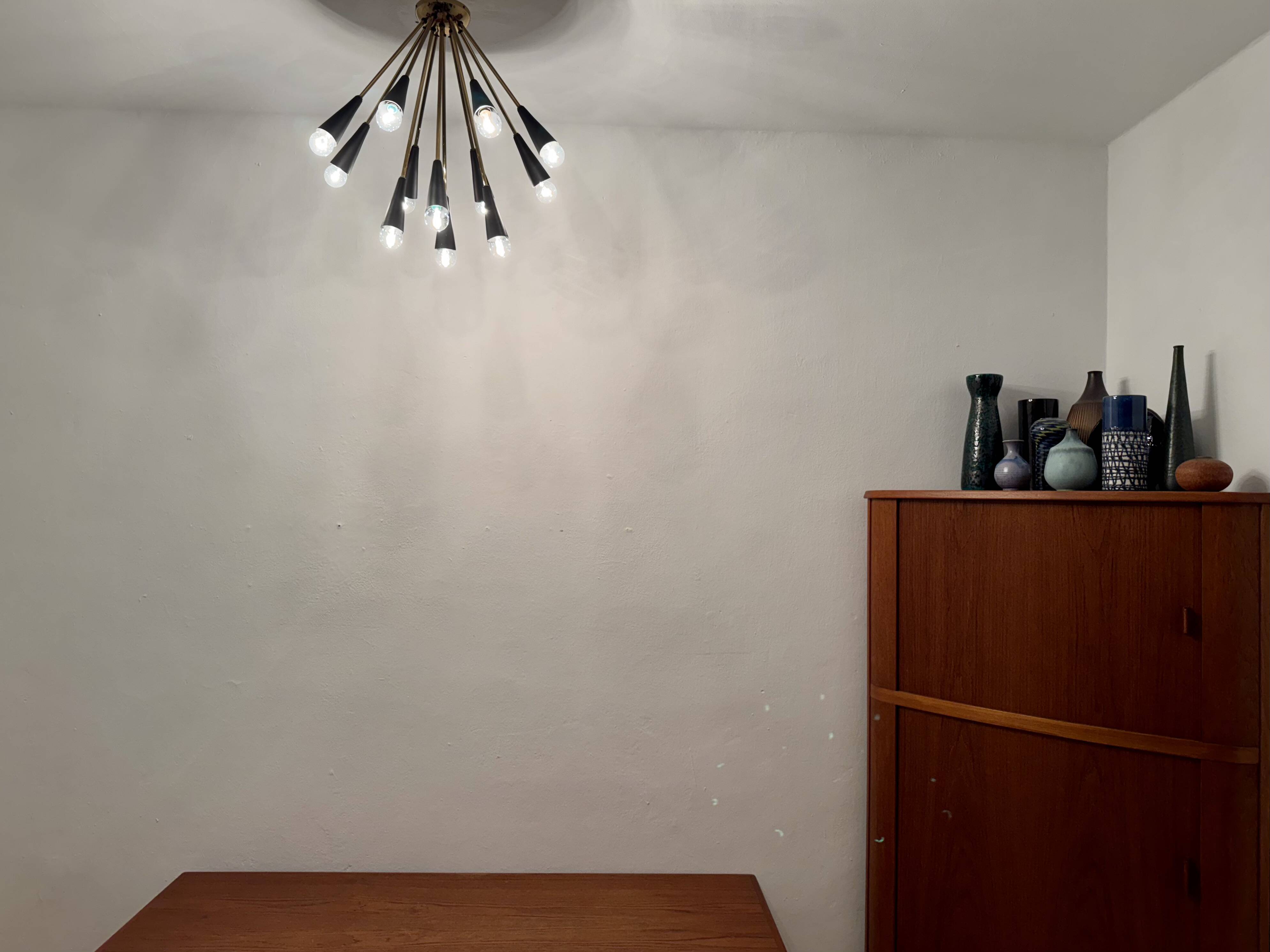 Italian Brass Flush Lamp