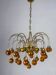 Gaetano Sciolari cascade chandelier for Venini, orange Murano glass drops, Italy, 1970s