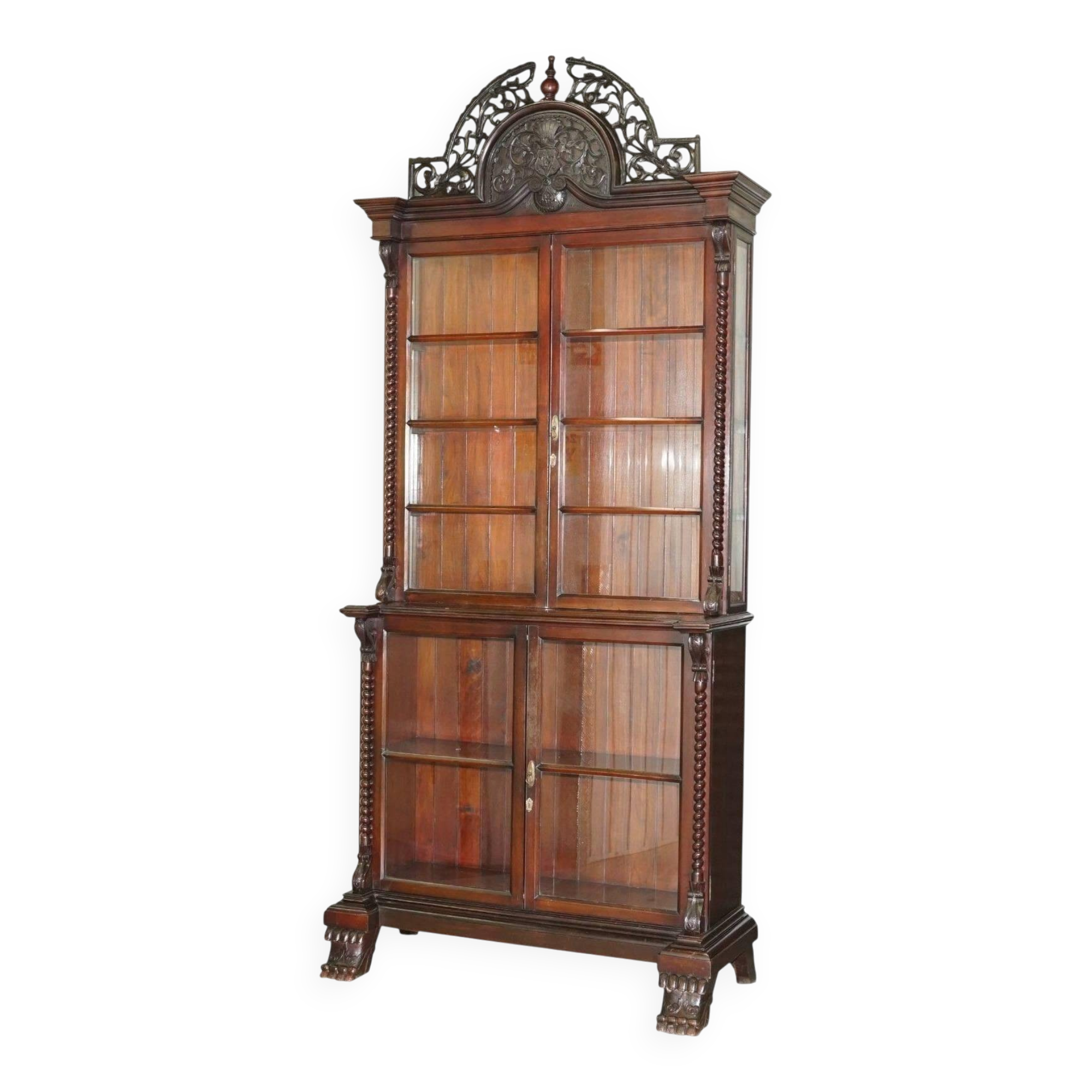 Victorian library in hand-carved hardwood