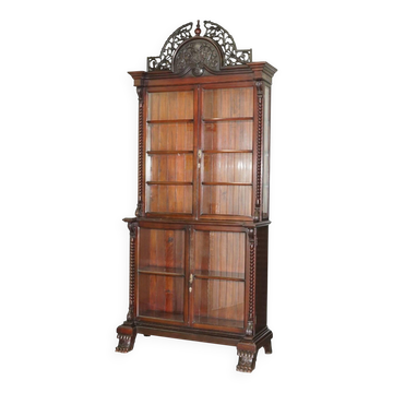 Victorian library in hand-carved hardwood
