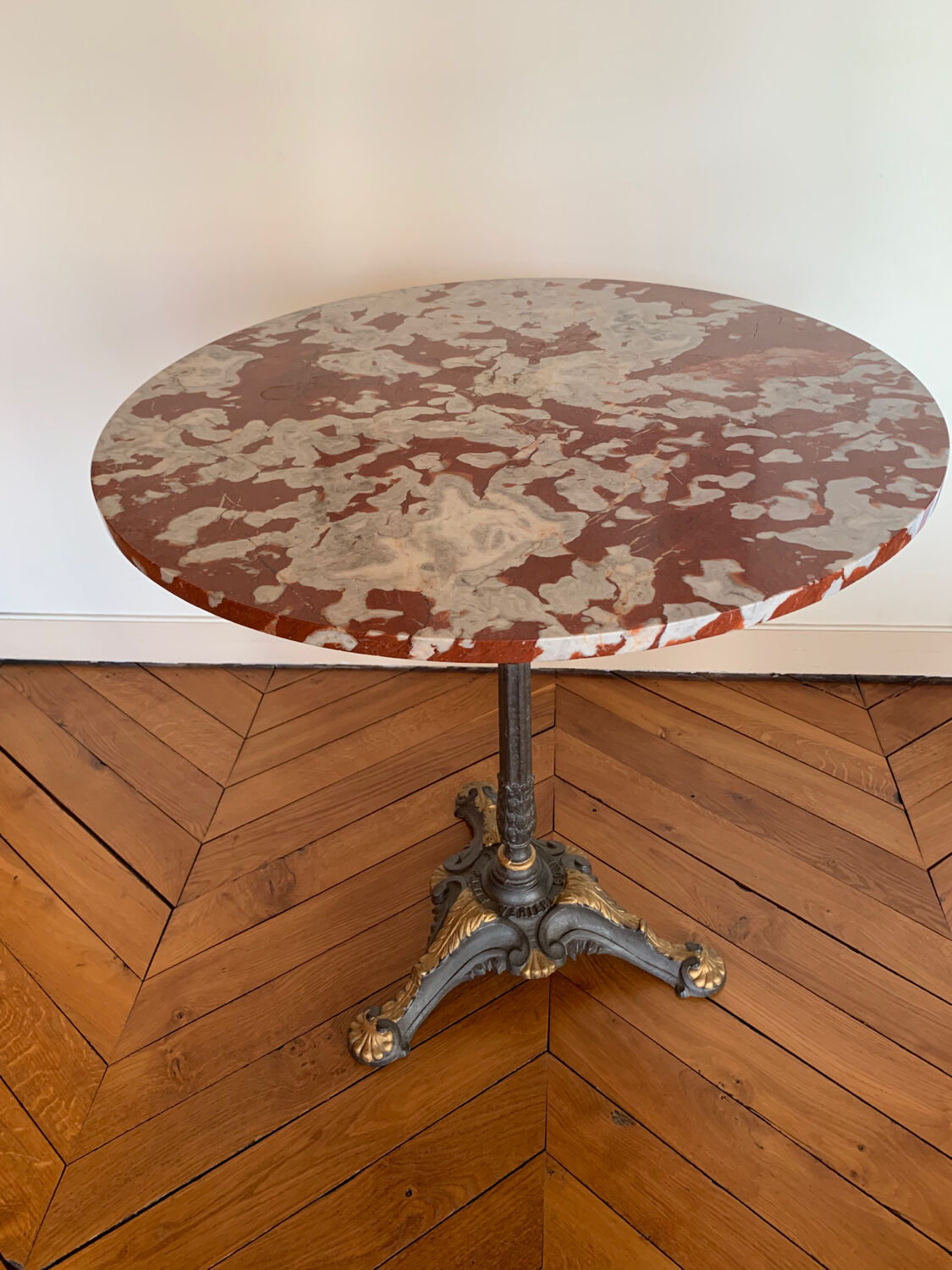 Marble top pedestal table