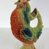 Saint Clément rooster pitcher, barbotine, 1950s