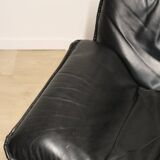 Vintage armchair by Johan Bertil Häggström for Ikéa in leather and chrome metal, 1970s