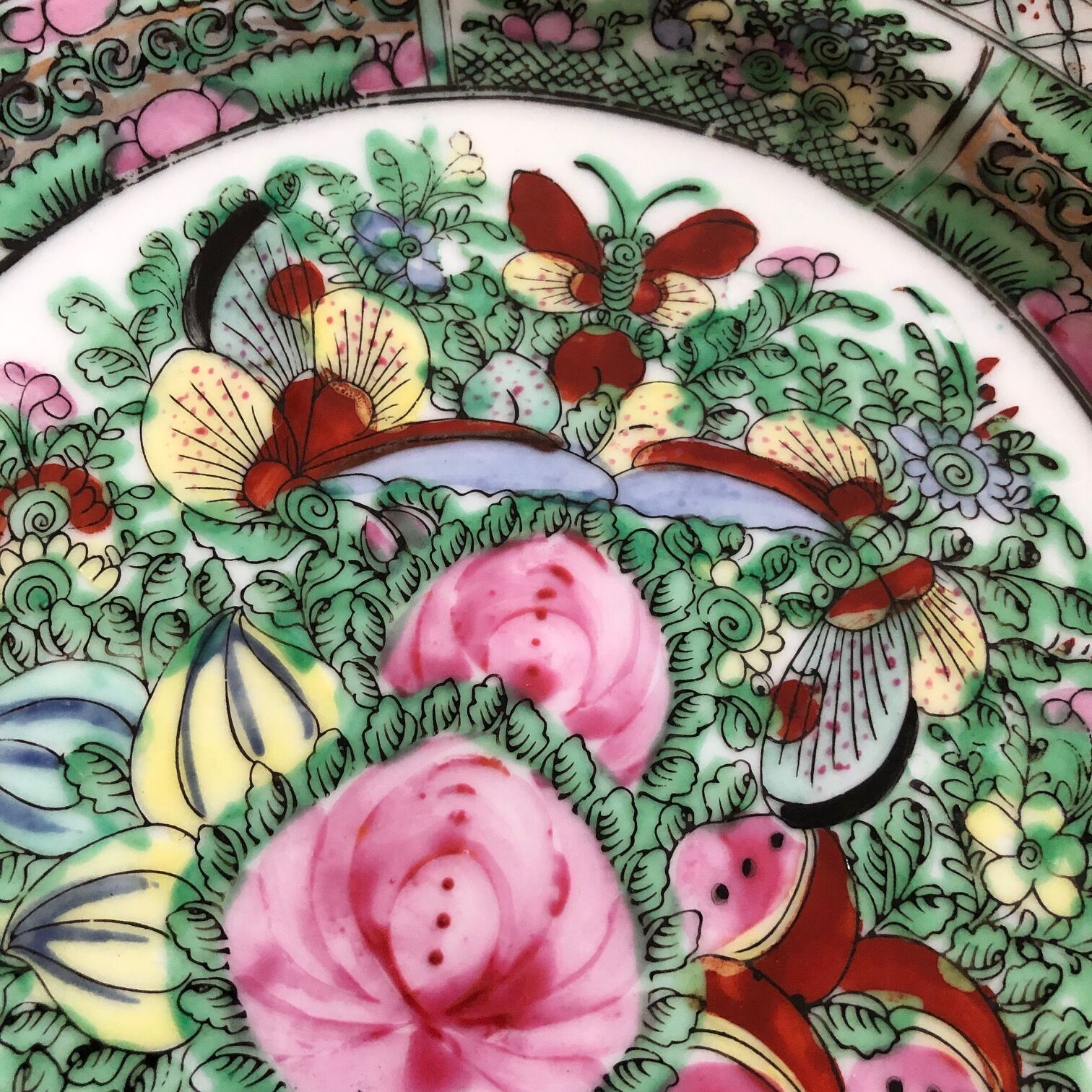 Colorful ancient Japanese plate