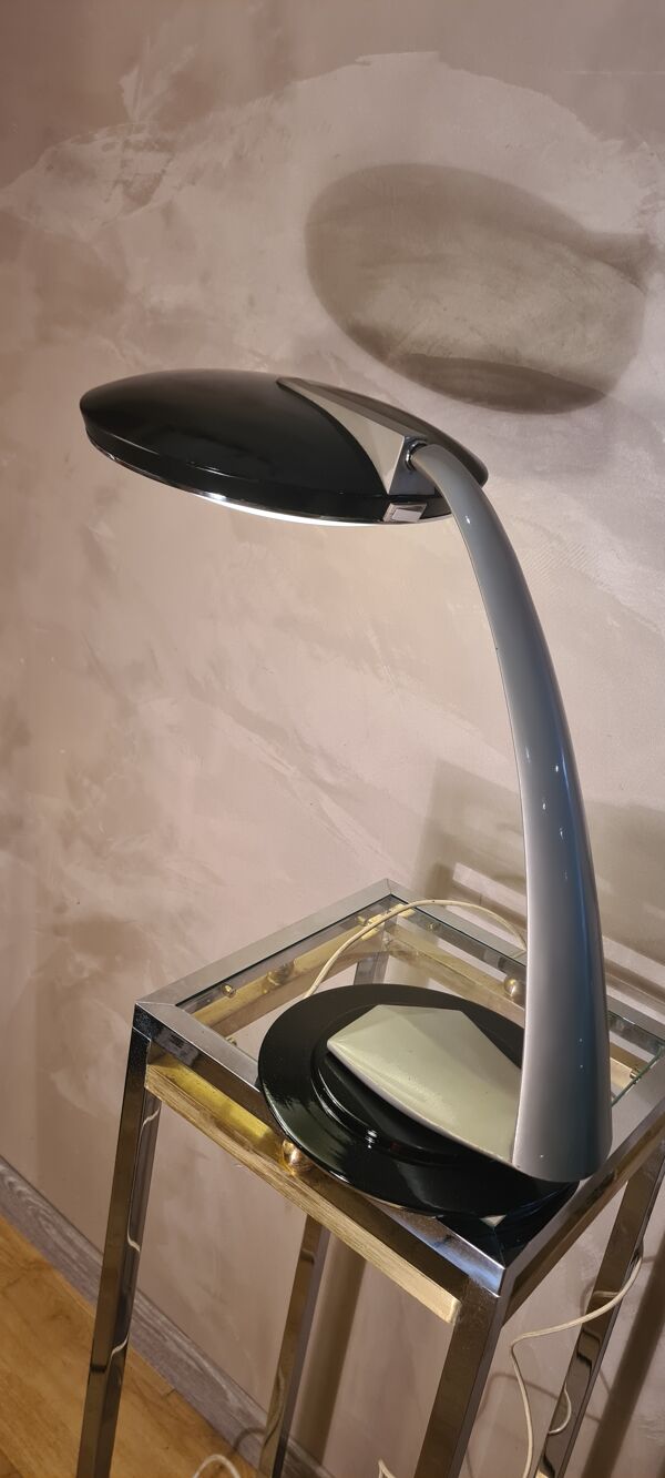 Lampe Fase de bureau boomerang noir et gris