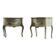 Vintage pair of 20th century Venetian Baroque style nightstands in painted wood