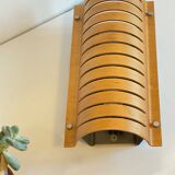 Vintage ikea bent wood and steel wall light