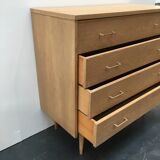 60s light oak chest of drawers