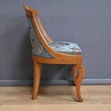 Chaise Gondole en Merisier et Érable moucheté, style Charles X – Milieu XXe