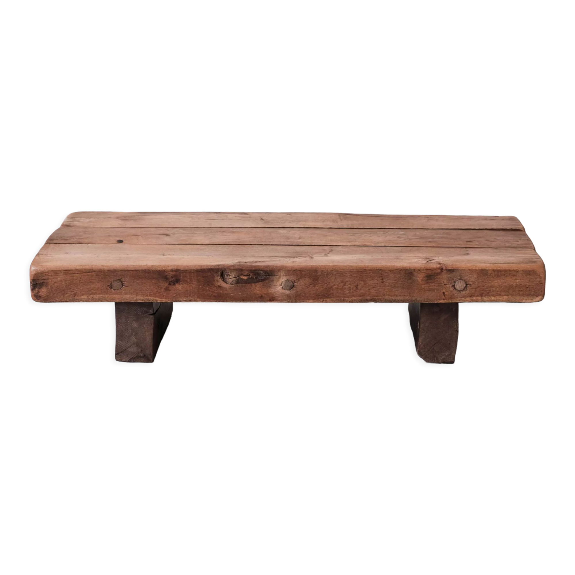 Brutalist oak mid-century belgium sleeper coffee table