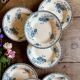 Set of 8 antique deep plates in ironstone, Royat from Sarreguemines.