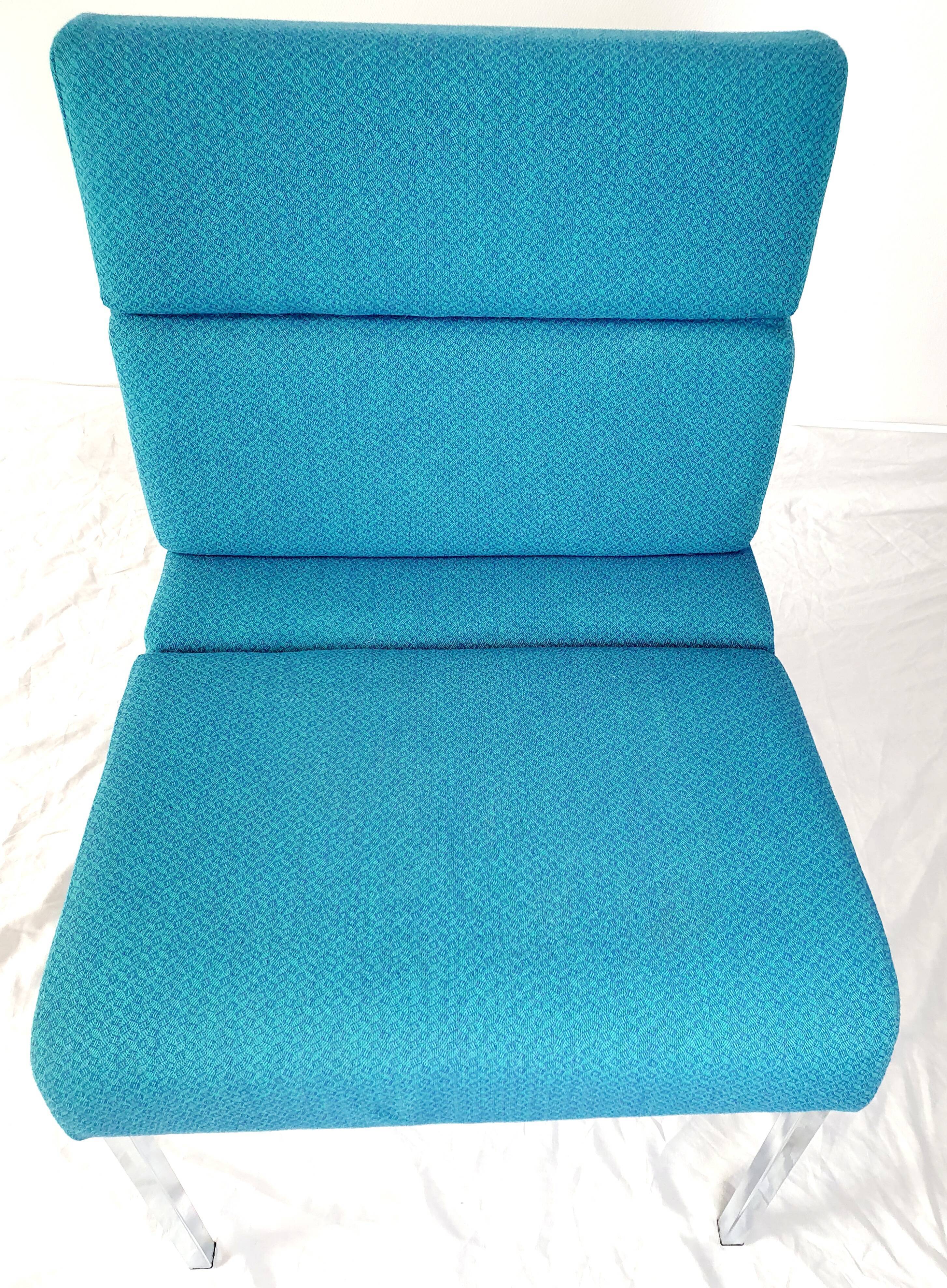 Vintage metal and fabric armchair