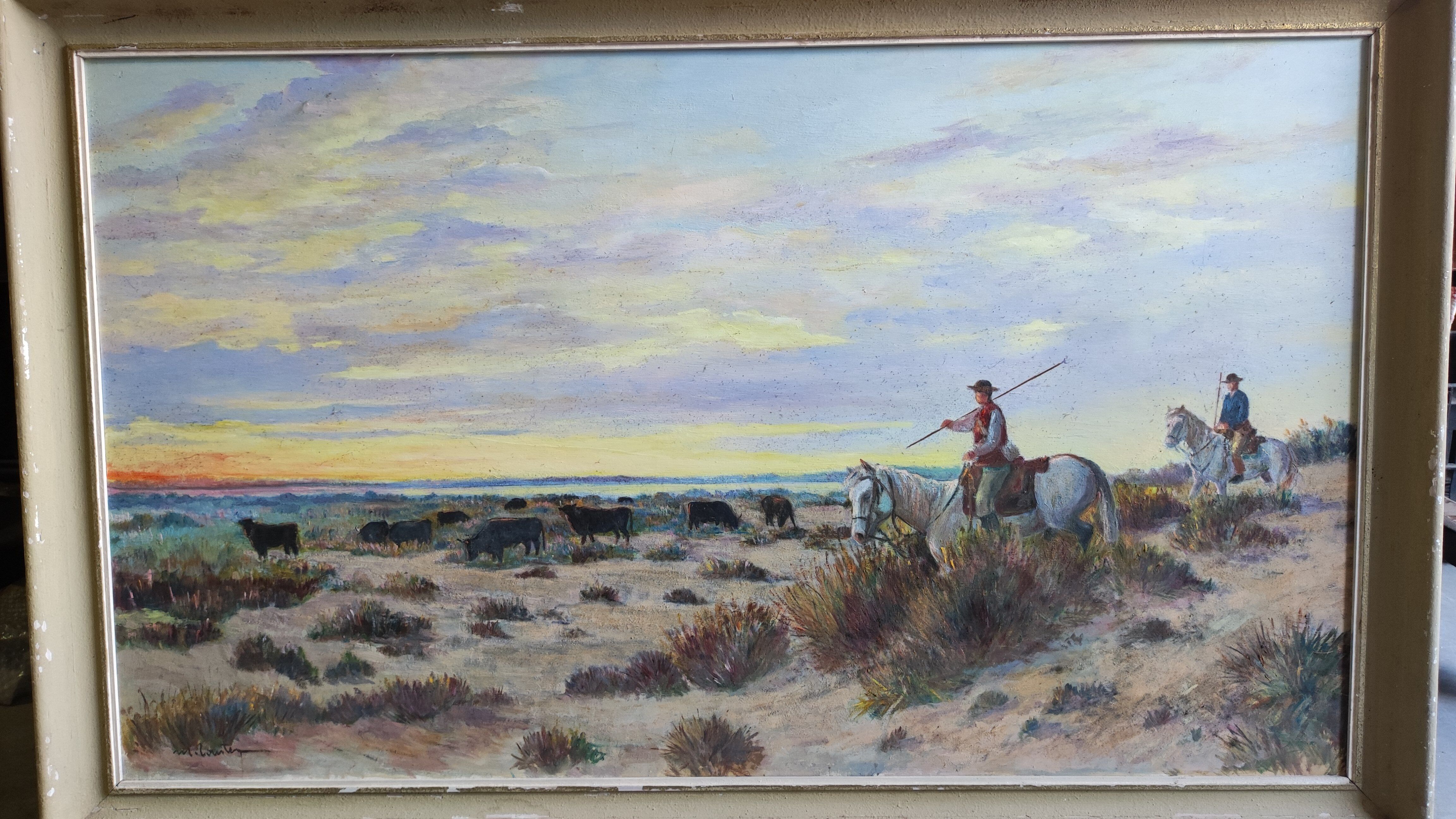 Painting, landscape of Camargue