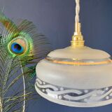 Vintage frosted glass lampshade pendant lamp