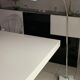Lampadaire arc blanc et argenté en métal et marbre