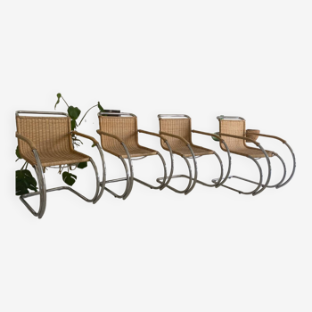 Set of 4 MR 20 Mies Van der Rohe armchairs