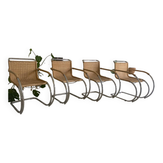Set of 4 MR 20 Mies Van der Rohe armchairs