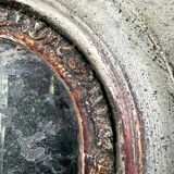 Antique Louis-Philippe Mirror, 19th Century, Shabby Silver Patina