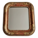 Miroir Louis-Philippe en bois et stuc doré à décor floral, XIXe, 43x38 cm