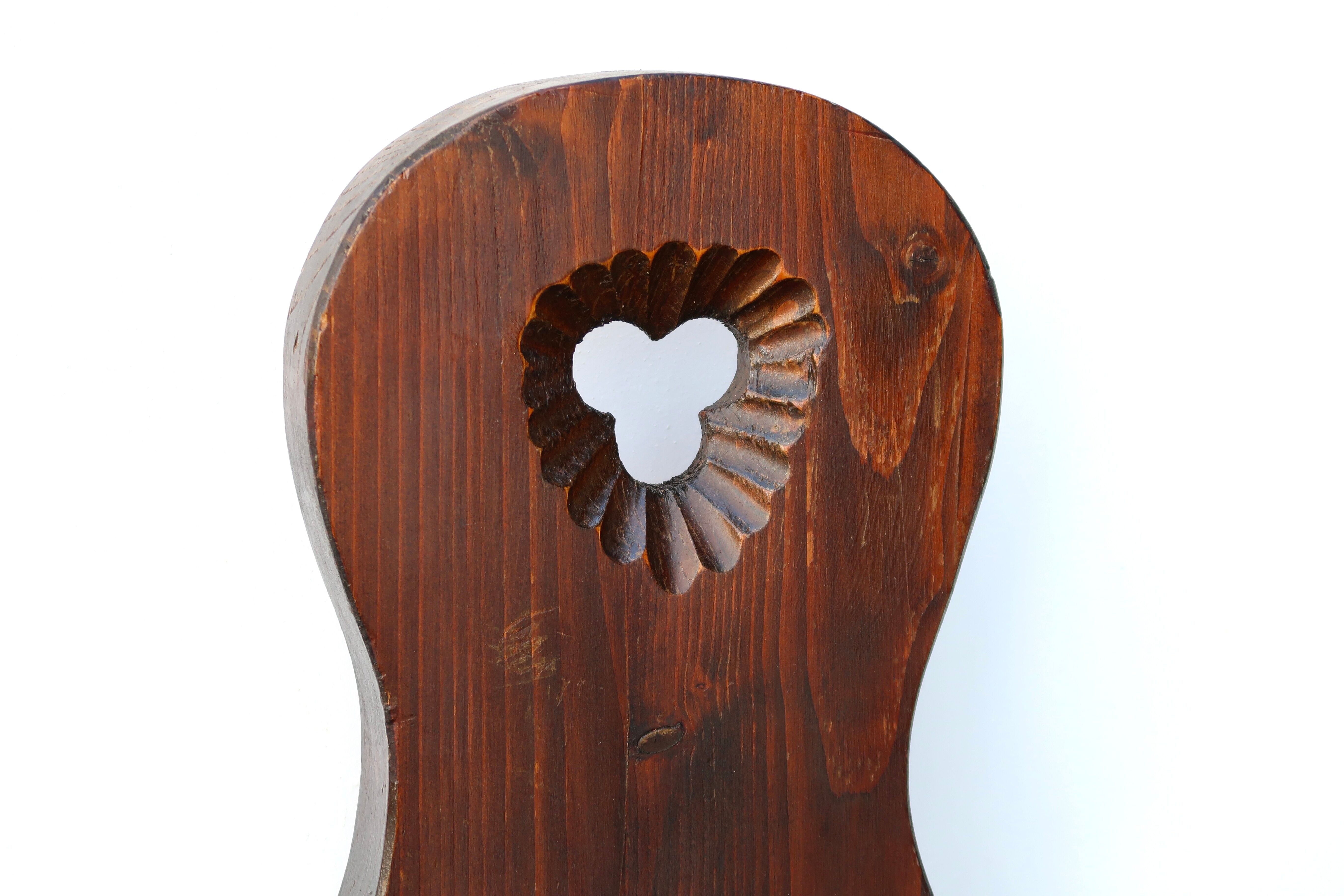 Wooden chair, mountain furniture, 1950s