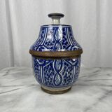 Ensemble 4 jarres marocaines Jobbanas - Céramique bleue de Fès