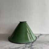 Green enamelled lampshades x4