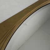Oval gold mirror with faceted edge, 1950s