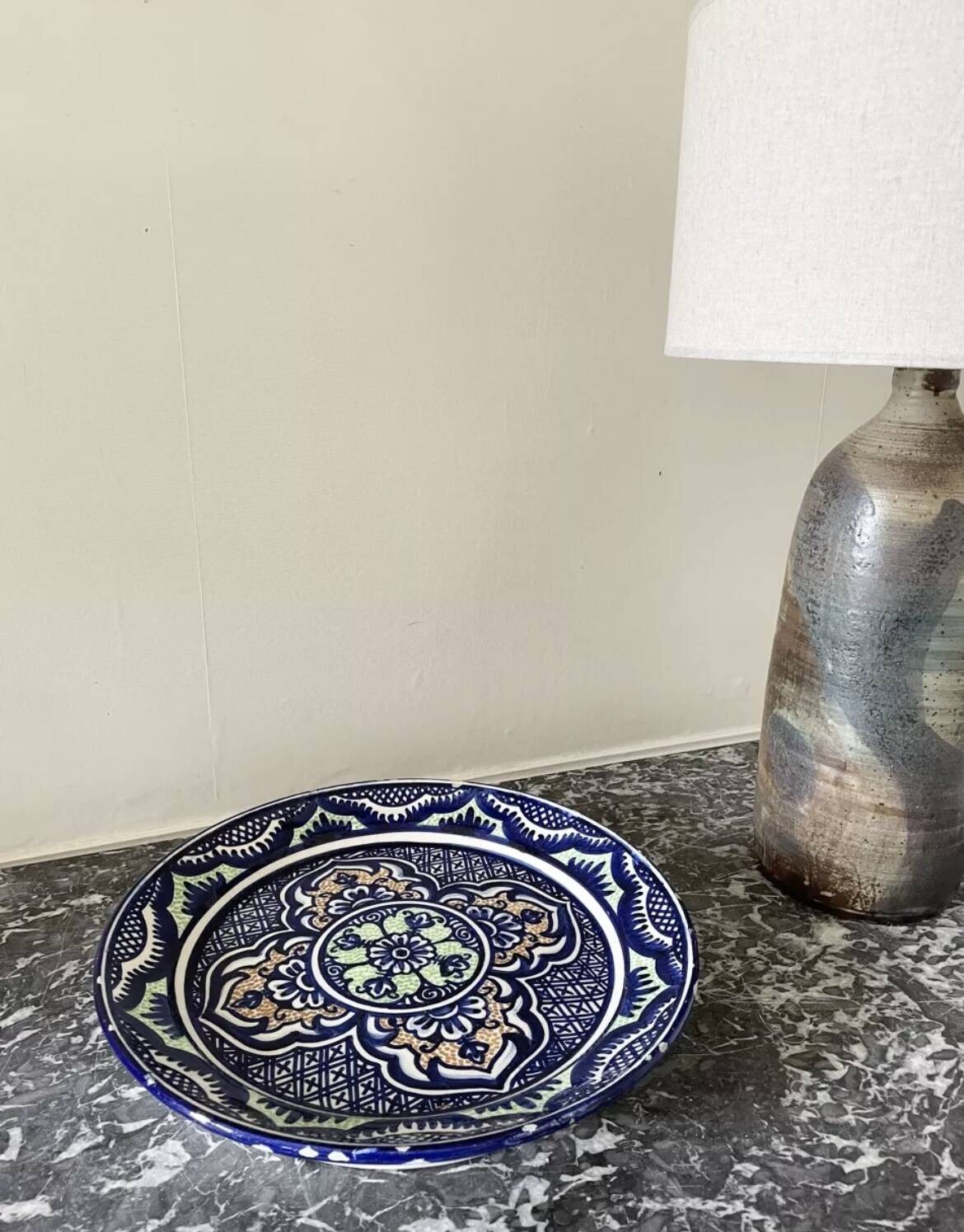 Spanish ceramic plate signed
