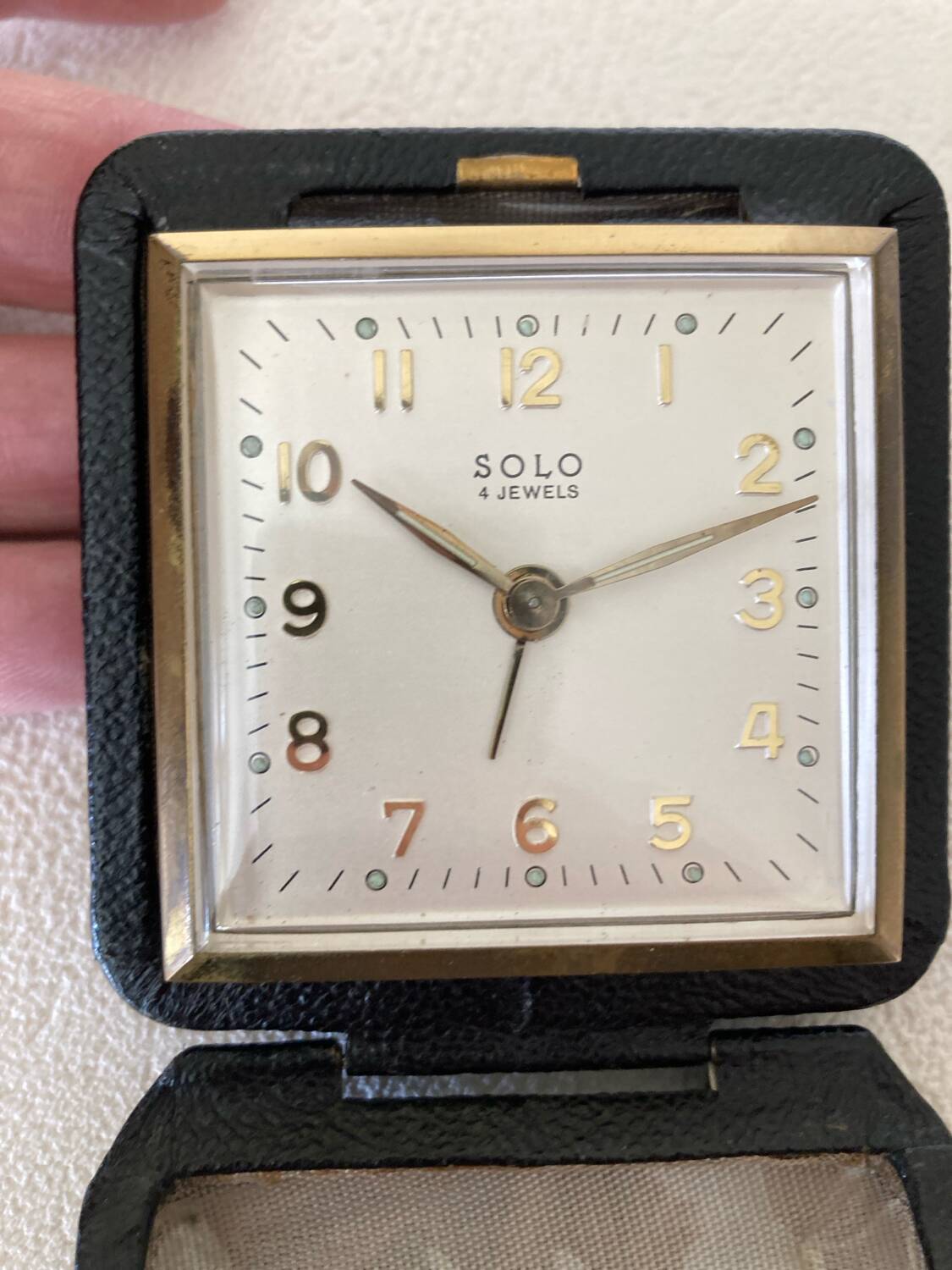 Solo 4 Jewels Black Travel Alarm Clock