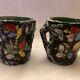 2 tasses en pierre de lave vintage