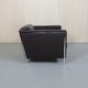 Moroso Steel Leather Lounge Chair, 2000s