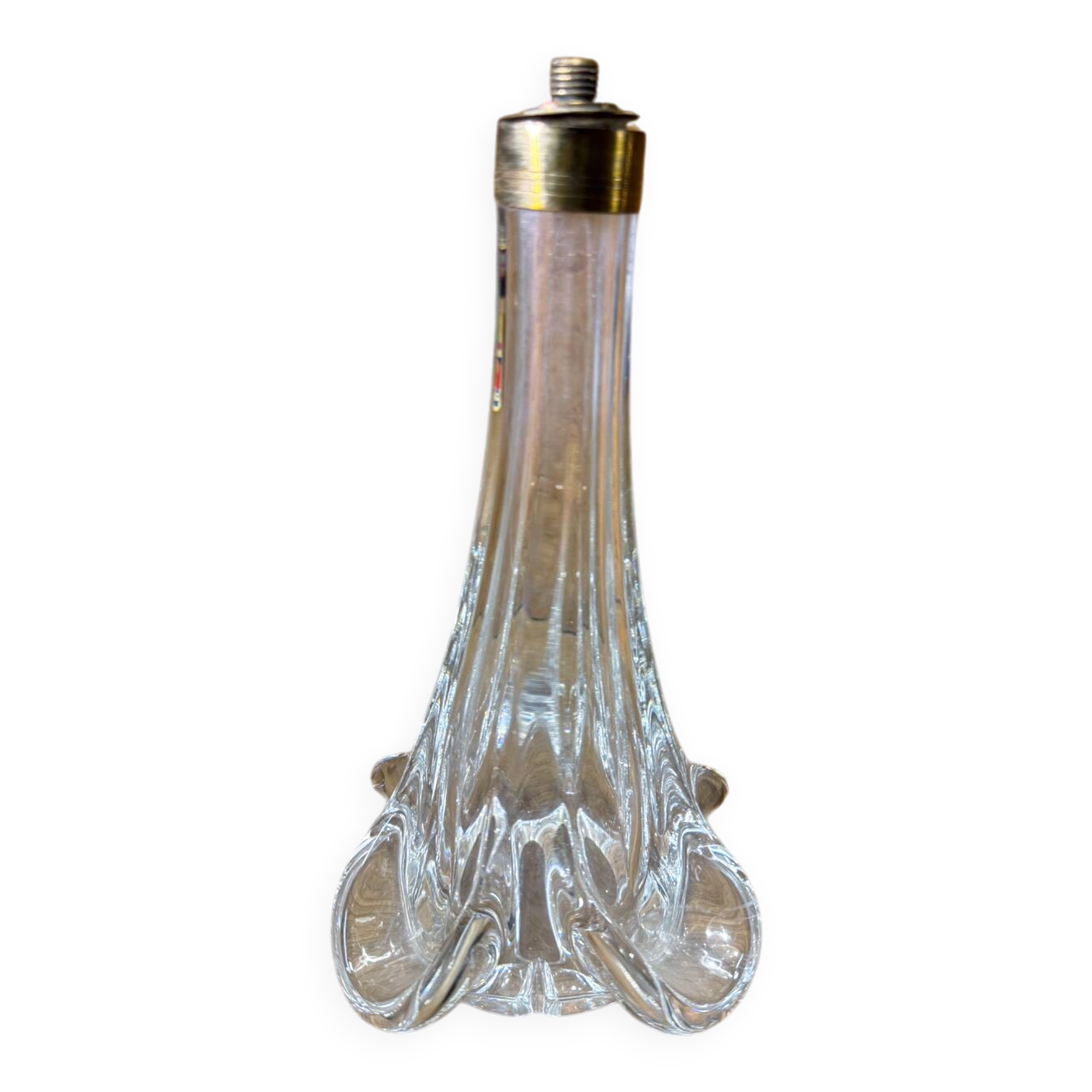 Lamp base Crystal of Sèvres France – vintage moulded crystal from the years