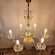 Lustre italien à 6 branches en or et cristal