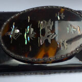 Silver and tortoiseshell letter clip