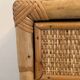 Antique rattan bedside table with vintage drawer