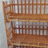 Rattan wall shelf