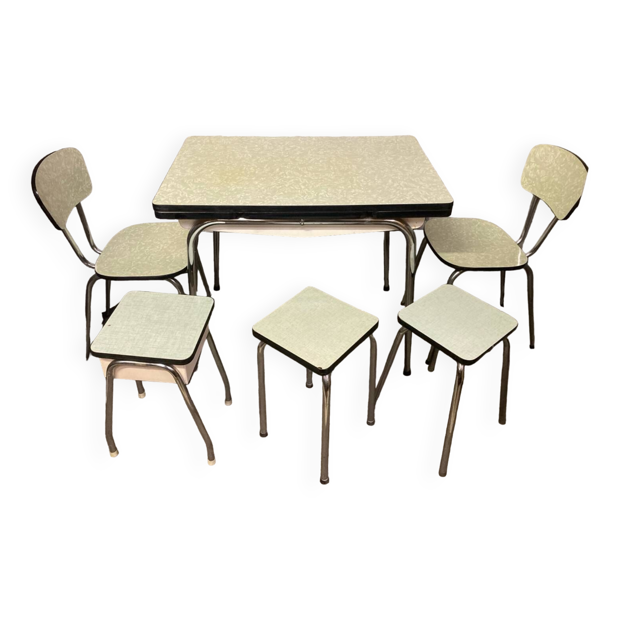 Formica table chairs stool set