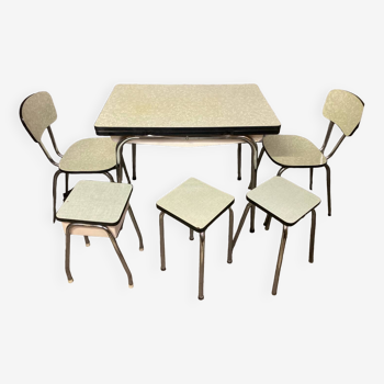 Ensemble table chaises tabouret formica