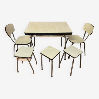 Formica table chairs stool set