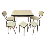 Ensemble table chaises tabouret formica