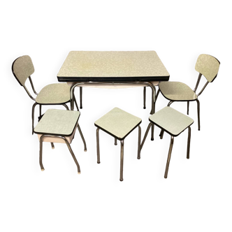 Ensemble table chaises tabouret formica