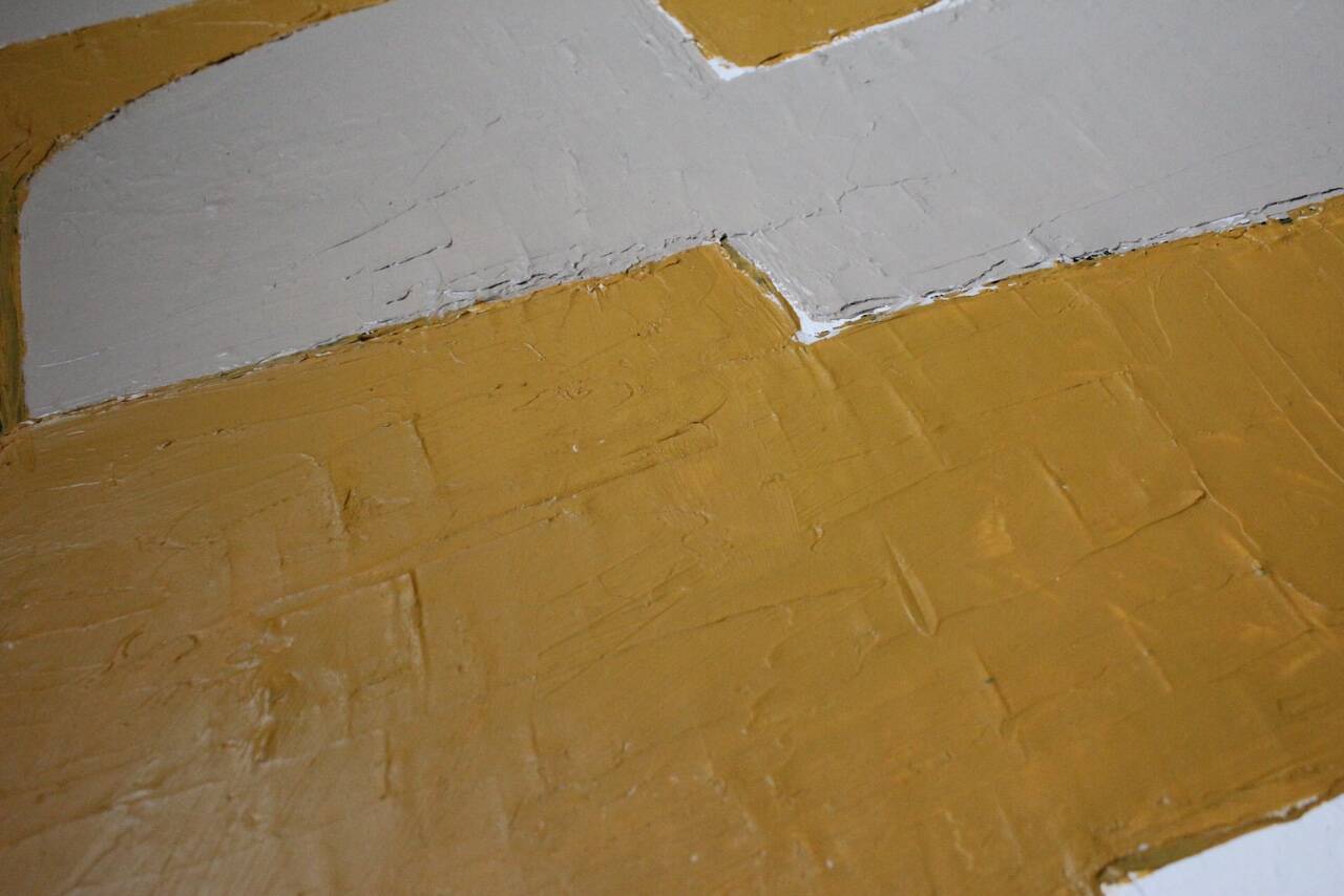 Ocher-taupe relief acrylic paint