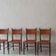 Set of 4 teak dining chairs with patinated cane after Gio Ponti, Italy 1960