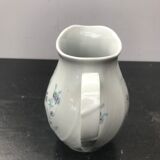Ancien pichet limoges modèle palm porcelaine blanche décor fleurs vintage