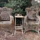 Paire de fauteuils anciens en rotin